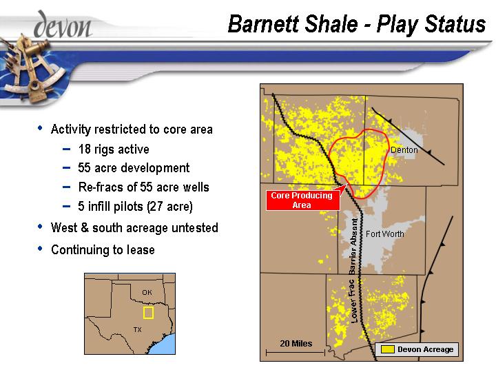 (BARNETT SHALE – PLAY STATUS)