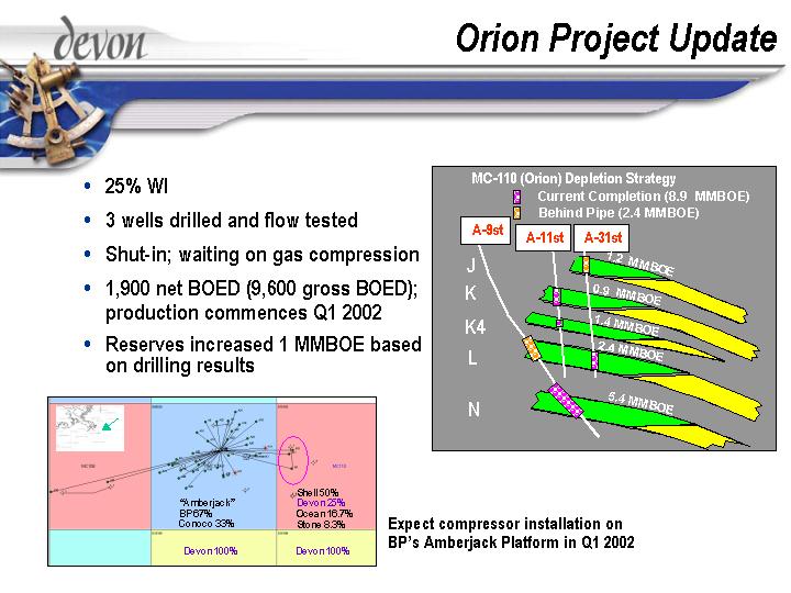 (ORION PROJECT UPDATE)