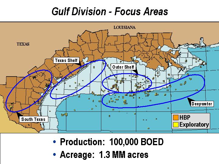 (GULF DIVISION – FOCUS AREAS)