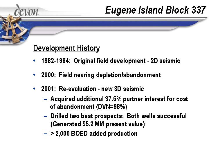 (EUGENE ISLAND BLOCK 337 CONTINUED)