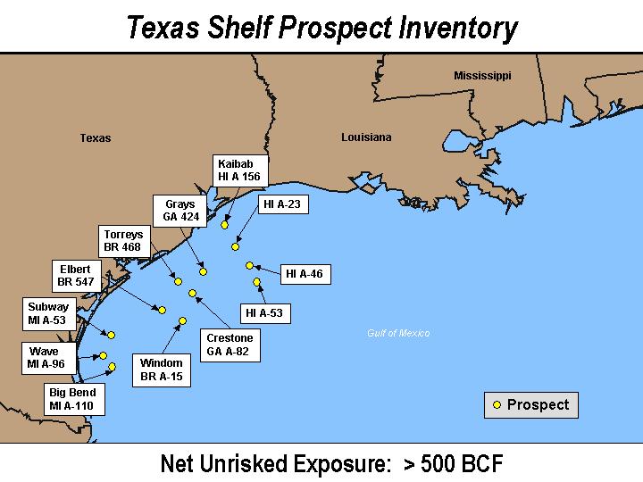 (TEXAS SHELF PROSPECT INVENTORY)