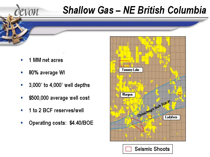 (SHALLOW GAS – NE BRITISH COLUMBIA)