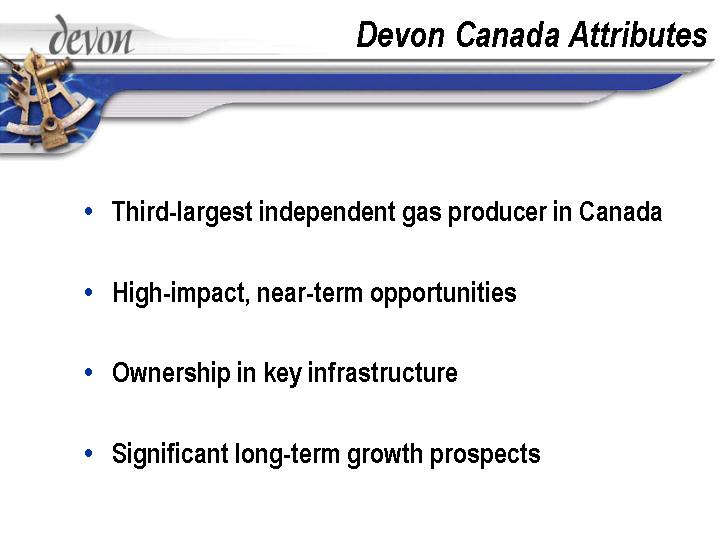 (DEVON CANADA ATTRIBUTES)