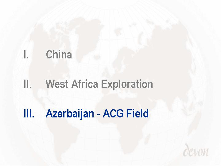 (OUTLINE – AZERBAIJAN – ACG FIELD)