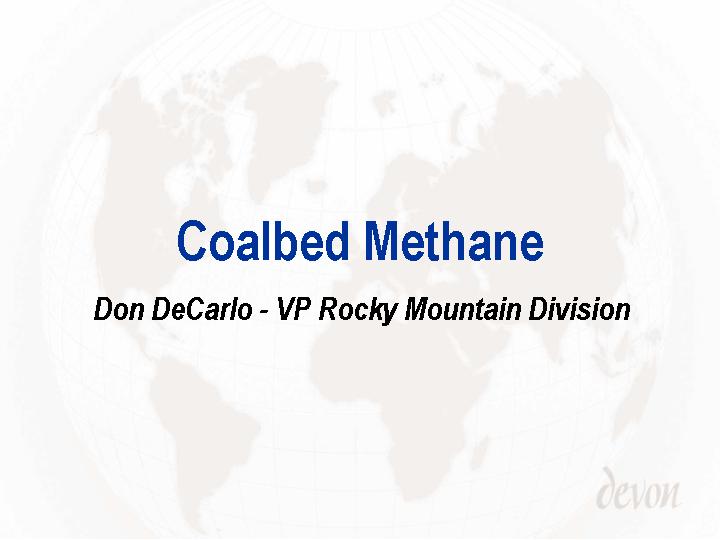 (COALBED METHANE)