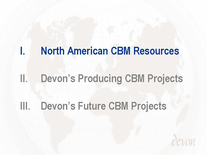 (OUTLINE – NORTH AMERICAN CBM RESOURCES)