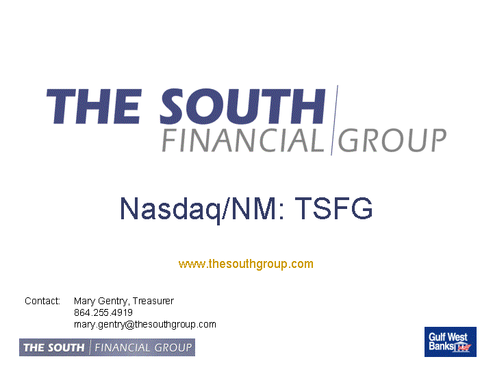 (The South Financial Group Back Cover)