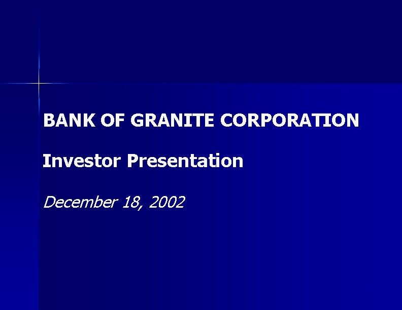 (Bank of Granite Corporation)