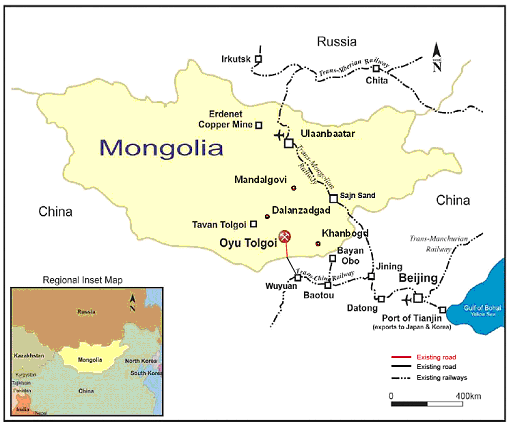 (OYU TOLGOI PROJECT MAP)