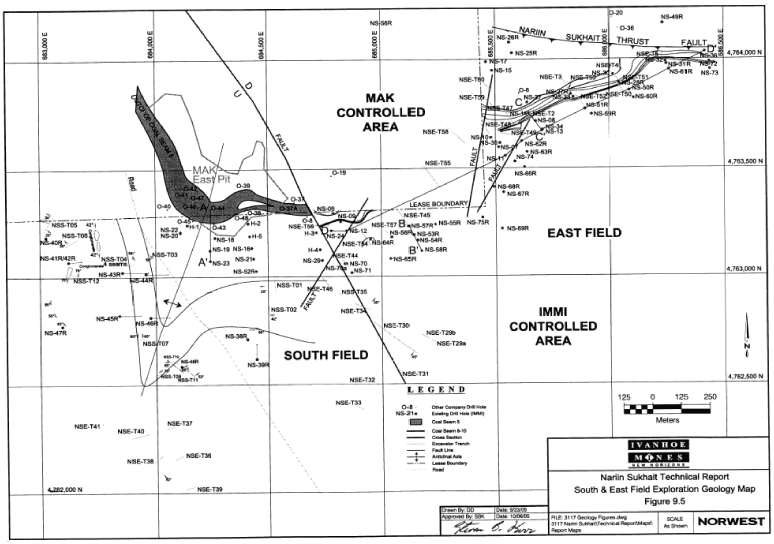 (SOUTH & EAST FIELD EXPLORATION GEOLOGY MAP)