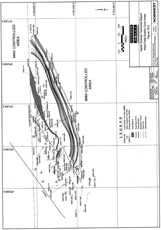 (WEST FIELD QUALITY CORE HOLES MAP)