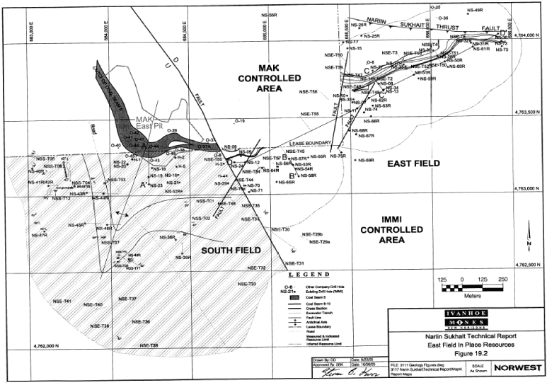 (EAST FIELD IN PLACE RESOURCES MAP)