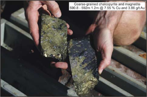 (CHALCOPYRITE AND MAGNETITE PHOTO)