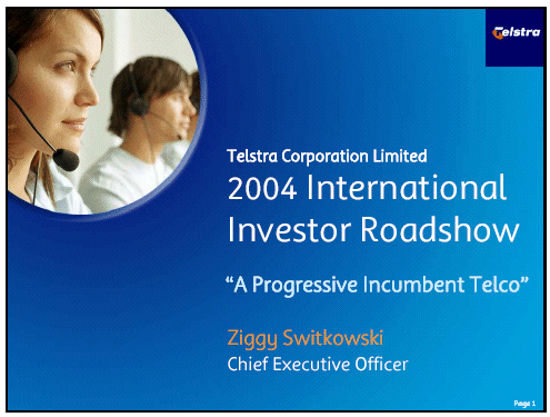 ( 2004 INTERNATIONAL INVESTOR ROADSHOW)