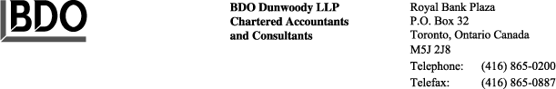 (BDO DUNWOODY LLP LETTERHEAD)