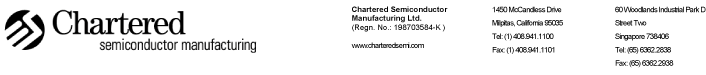 (CHARTERED SEMICONDUCTOR MANUFACTURING LETTERHEAD)