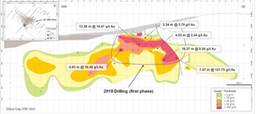 Figure 2: Longitudinal section of the Silica Cap 500 vein. (CNW Group|Goldcorp Inc.)