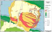 Figure 5: Santa Rosa geology map with 2018 drill hole traces. (CNW Group|Goldcorp Inc.)