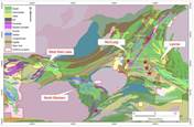 Figure 7: Regional exploration target areas identified from the belt-scale litho-structural lineament study. (CNW Group|Goldcorp Inc.)