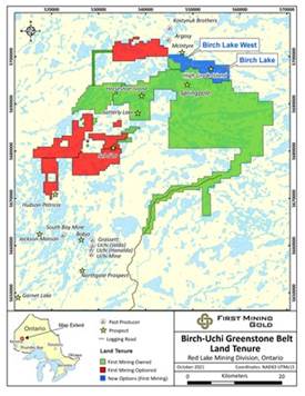 Figure 1: First Mining Land Tenure Around Springpole Gold Project (CNW Group|First Mining Gold Corp.)