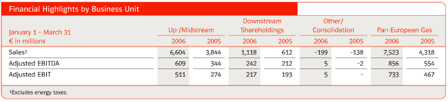 (FINANCIAL HIGHLIGHTS BY BUSINESS UNIT TABLE)