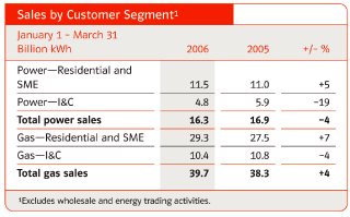 (SALES BY CUSTOMER SEGMENT TABLE)