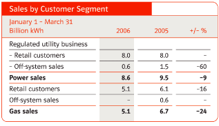 (SALES BY CUSTOMER SEGMENT TABLE)