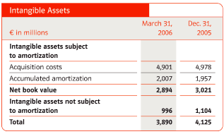 (INTANGIBLE ASSETS TABLE)