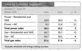 (SALES BY CUSTOMER SEGMENT TABLE)