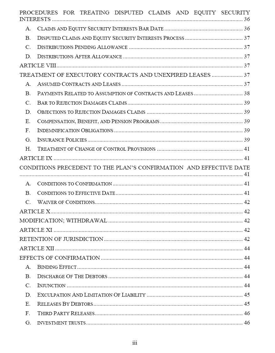 Table of Contents iii