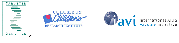 (TARGETED GENTEICS, COLUMBUS CHILDRE'S RESEARCH INSTITUTE AND IAVI LOGOS)