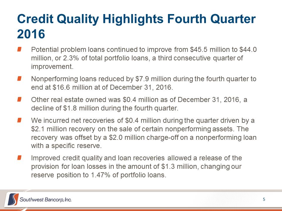 M:\Finance\KC Share\Regulatory Reporting\SEC\2016\Q4 2016\Presentations\OKSB 4Q 2016 Earnings Call Presentation_Final\Slide5.PNG