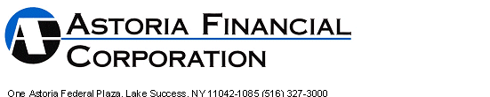 (Astoria Financial Corp Letterhead)