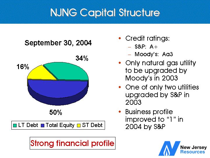 (NJNG CAPITAL STRUCTURE)