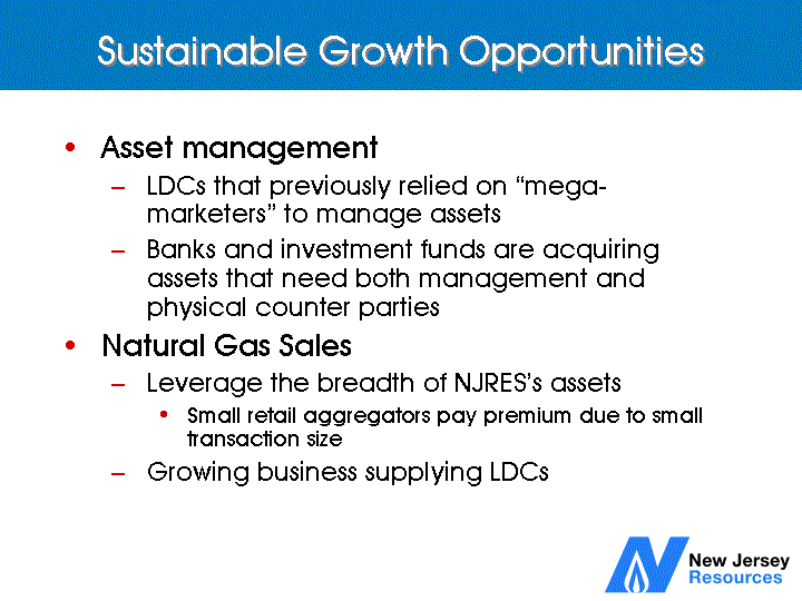 (SUSTAINABLE GROWTH OPPORTUNITIES)