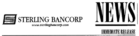 (STERLING BANCORP LOGO)