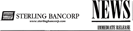 (STERLING BANCORP LOGO)