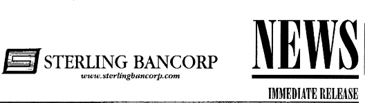 (STERLING BANCORP LOGO)