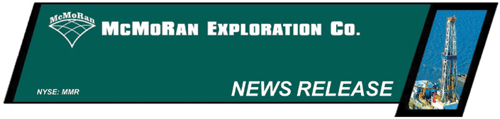 (MCMORAN NEWS RELEASE LOGO)