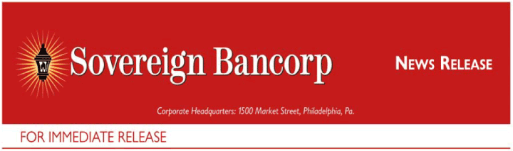 (SOVEREIGN BANCORP LOGO)