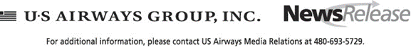 (US AIRWAYS GROUP, INC. NEWS RELEASE GRAPHIC)