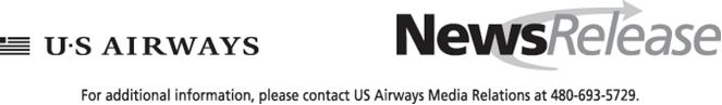 (US AIRWAYS NEWS RELEASE GRAPHIC)