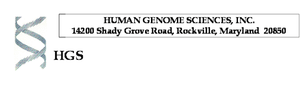 (HUMAN GENOME SCIENCES, INC. LOGO)