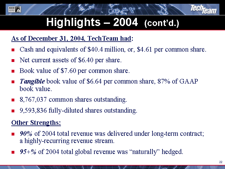 (HIGHLIGHTS - 2004 (CONT'D.) IMAGE)