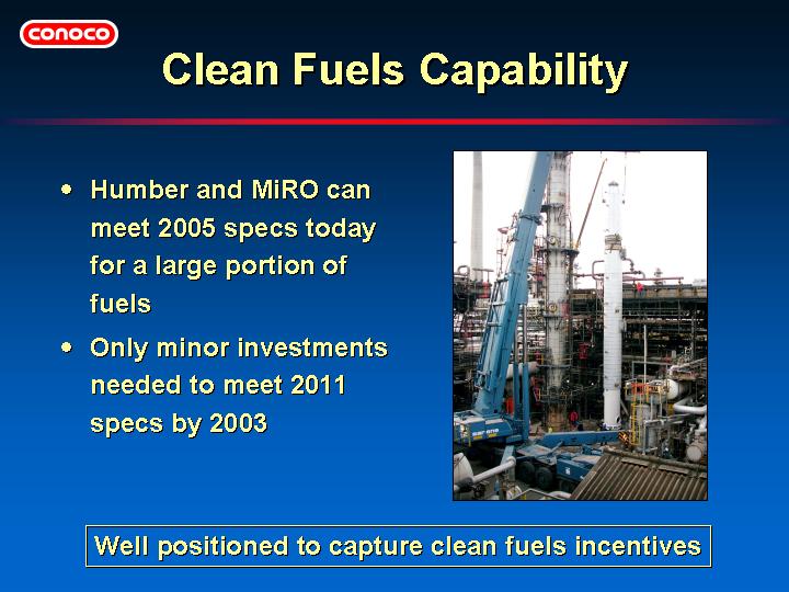 (CLEAN FUELS CAPABILITY)