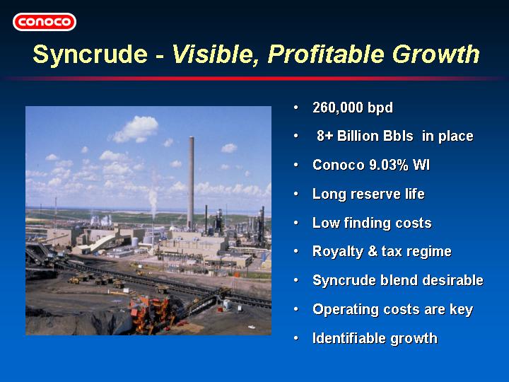 (SYNCRUDE - VISIBLE, PROFITABLE GROWTH)