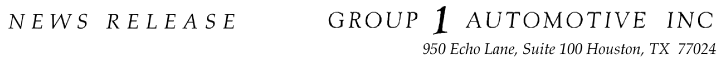 (GROUP 1 AUTOMOTIVE INC LOGO)