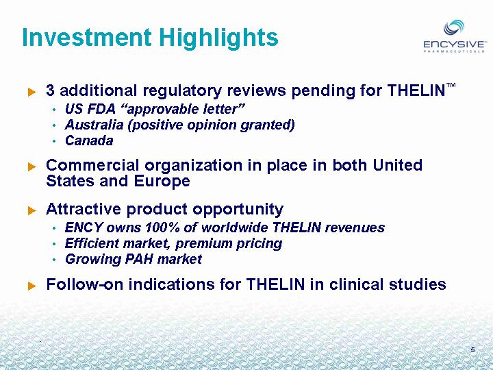 (INVESTMENT HIGHLIGHTS GRAPHIC)