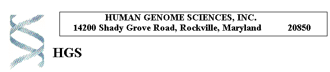 (HUMAN GENOME SCIENCES LOGO)