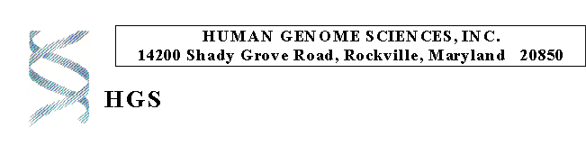 (HUMAN GENOME SCIENCES, INC. LOGO)